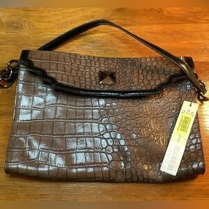 NWT Kate Landry Vegan Leather Clutch/Shoulder Bag